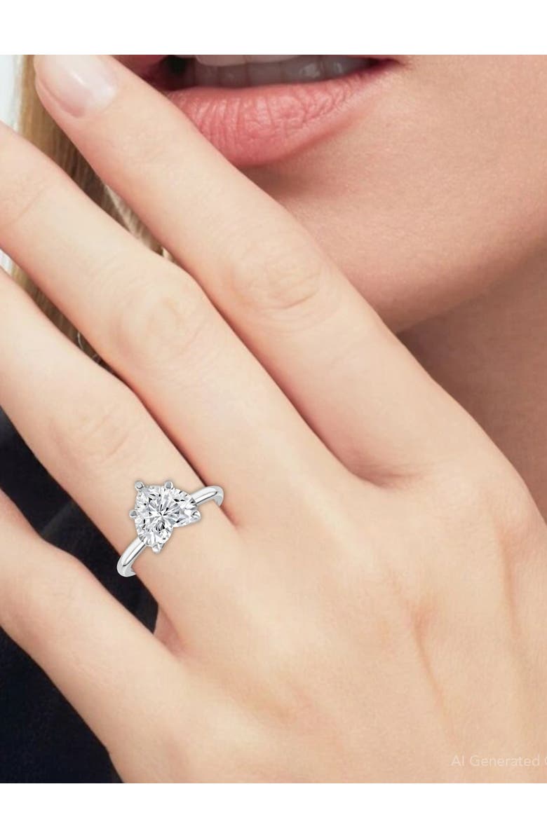 Bliss Diamond 3Ct Gold Certified Lab Grown Heart Cut Diamond Engagement Ring, Alternate, color, 14K White Gold