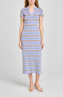 WAYF Carter Stripe Short Sleeve Sweater Dress