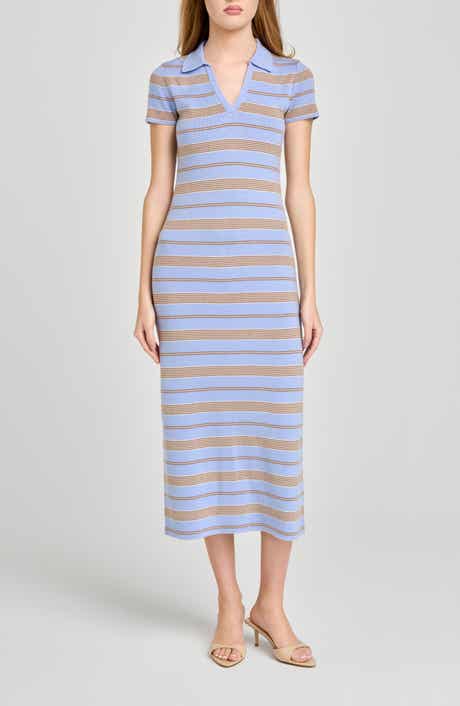 WAYF Carter Stripe Short Sleeve Sweater Dress