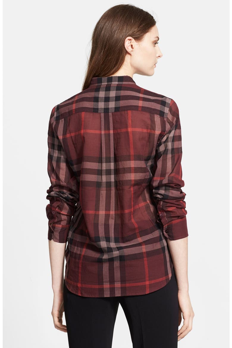 Woven Check Shirt, Alternate, color, DEEP CLARET