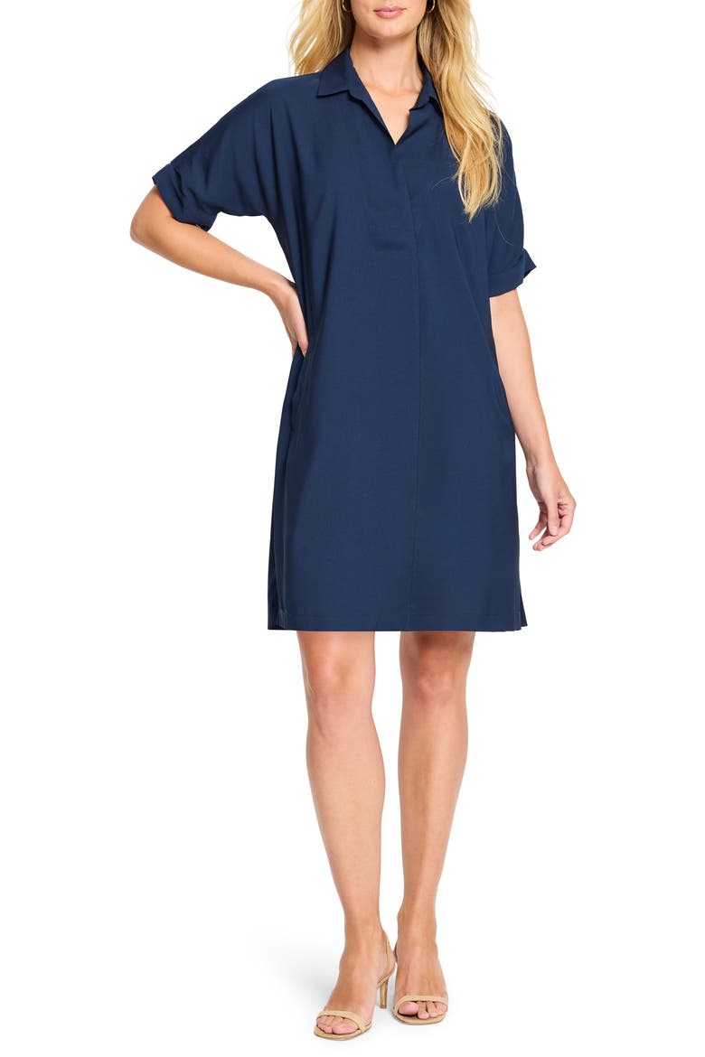 Devon Short Sleeve Shirtdress, Main, color, DARK INDIGO