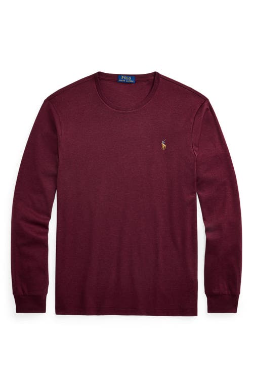 Polo Ralph Lauren Bordeaux Crewneck Sweater With Pony Logo Embroidered On The Front In Burgundy