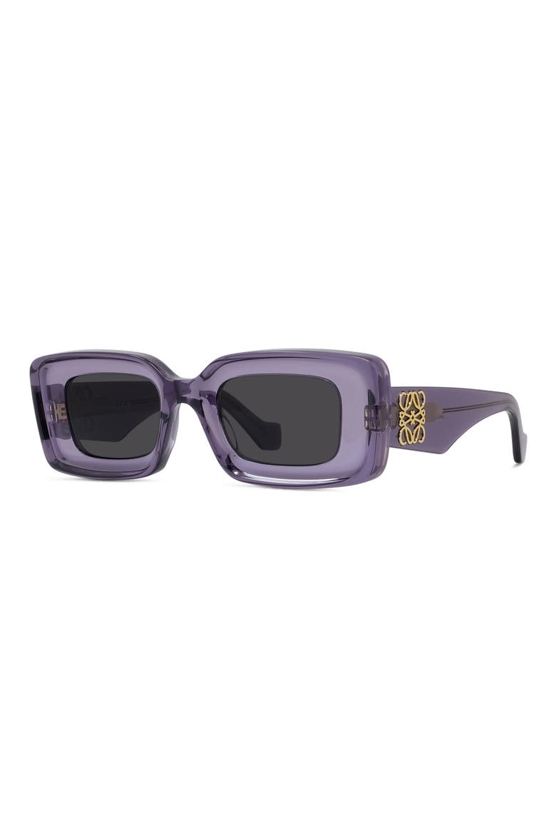Chunky Anagram 46mm Rectangular Sunglasses, Alternate, color, VIOLET/ OTHER / SMOKE