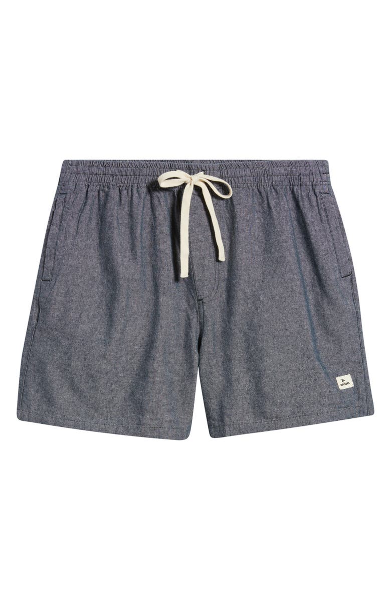 Rip Curl Rico Volley Linen & Cotton Drawstring Shorts, Alternate, color, Dark Navy