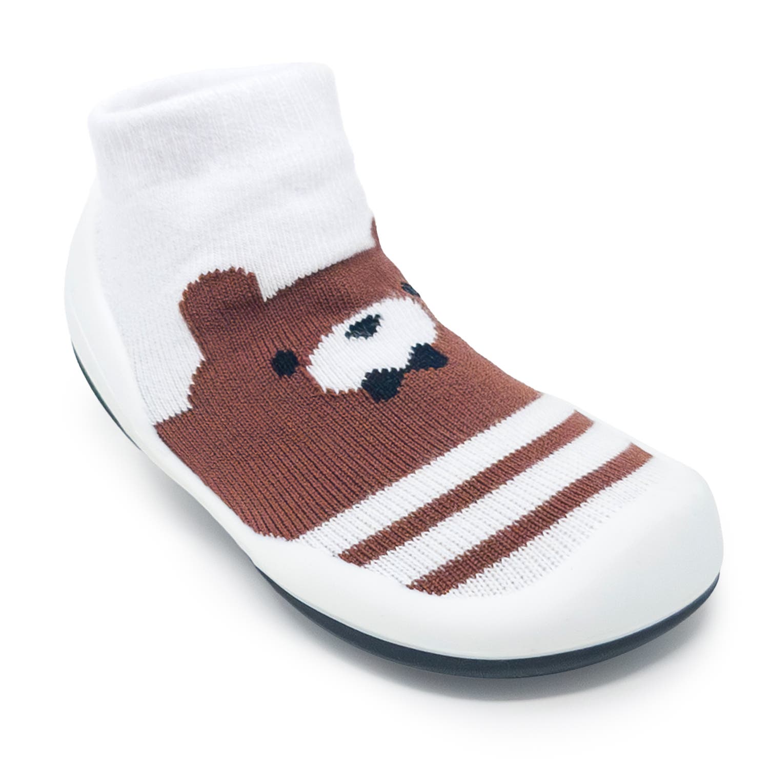 Komuello Toddler Boy Sock Shoes - Big Bear, Alternate, color, Brown
