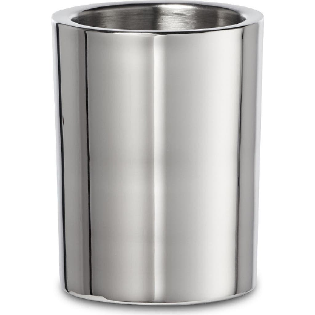 Roselli Trading Company Modern Round Toothbrush Tumbler In Silver