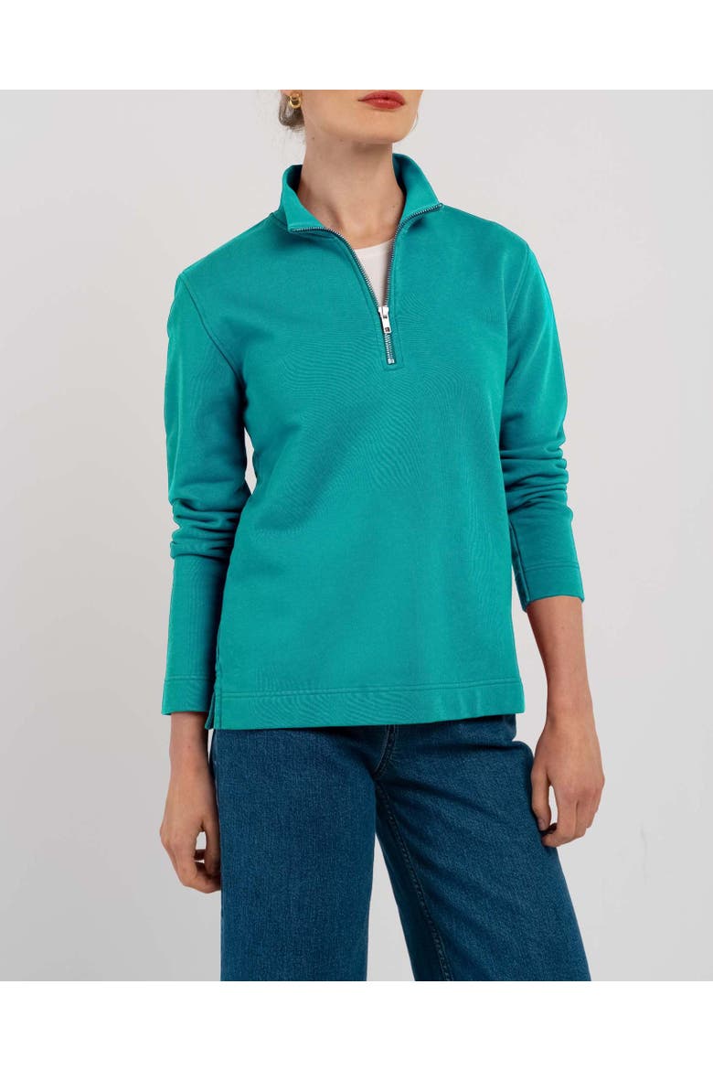 Robyn 1/4 Zip Sweatshirt, Alternate, color, Deep Aqua