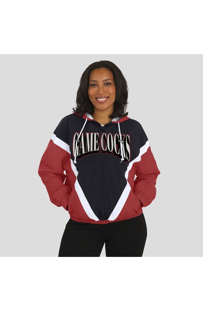 WEAR by Erin Andrews Women's WEAR by Erin Andrews Garnet/Black South Carolina Gamecocks Colorblock Full-Zip Hoodie Windbreaker Jacket, Alternate, color, 
