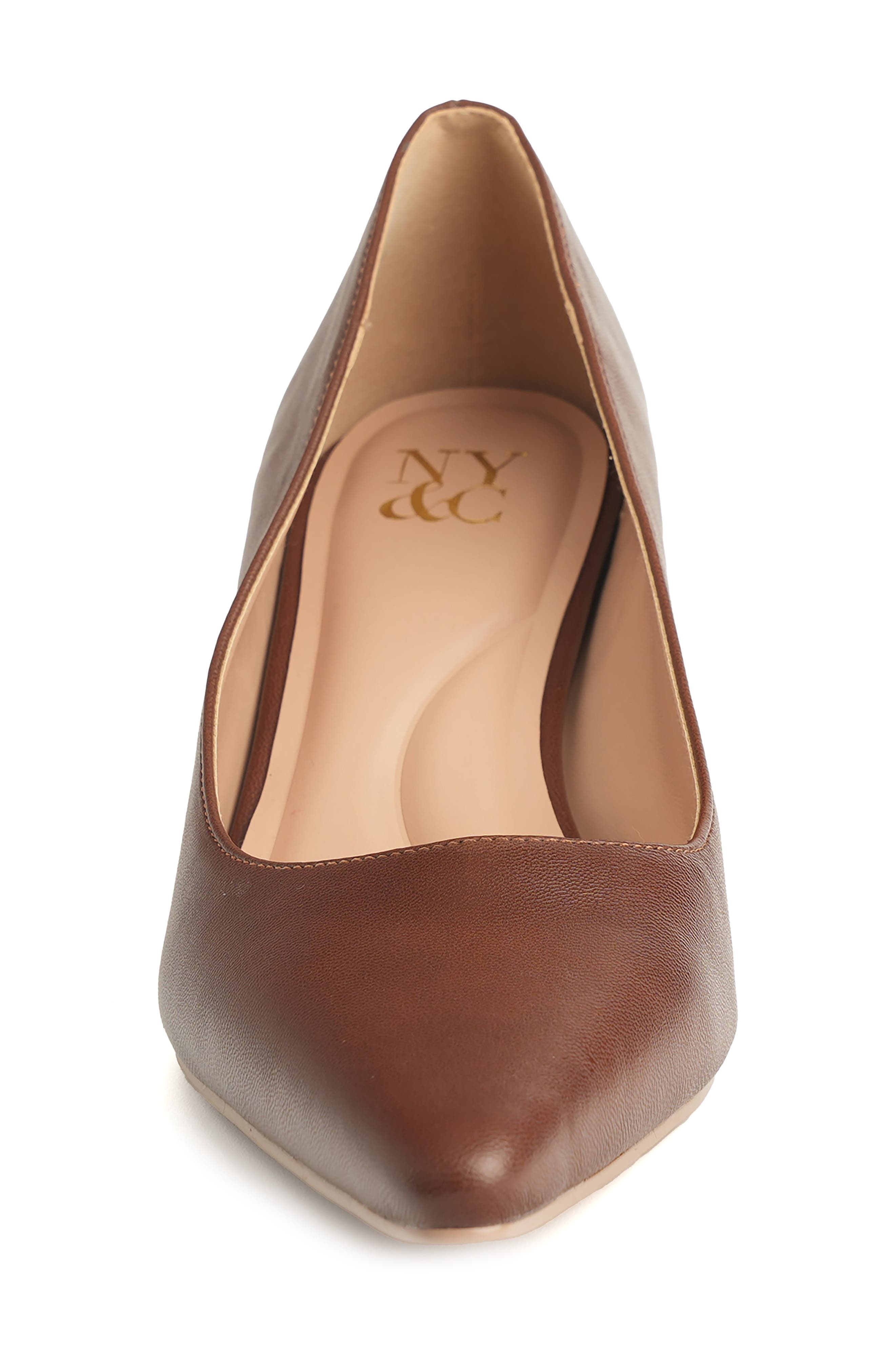 NEW YORK AND COMPANY Kaelyn Kitten Heel Pump, Alternate, color, Brown
