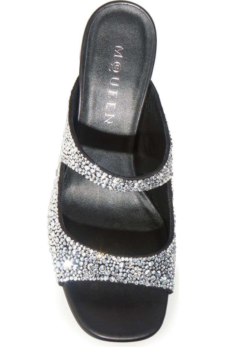 McQueen Arc Crystal Slide Sandal, Alternate, color, Black/ Silver