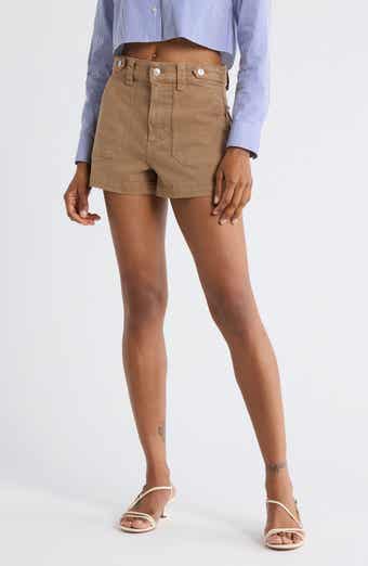PAIGE Anessa Button Tab Denim Shorts
