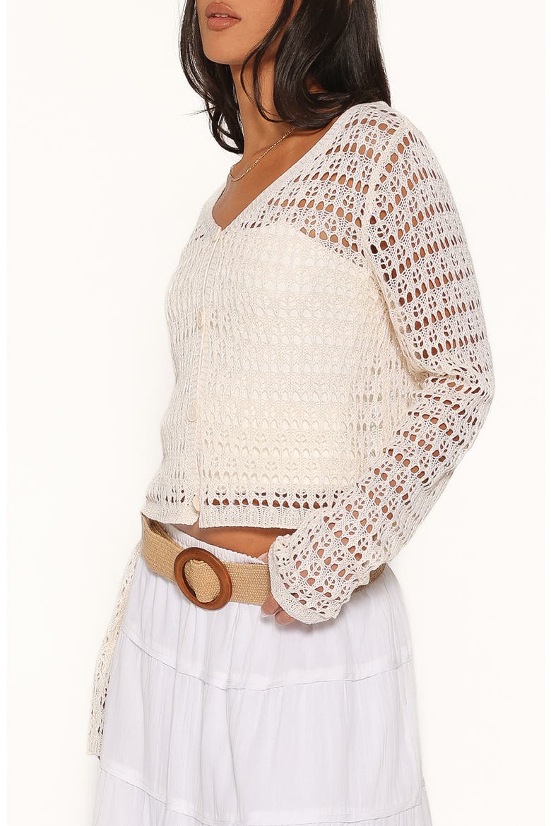 Lorelle Pointelle Cardigan, Alternate, color, BUTTER