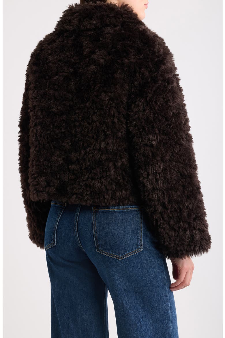 Faux Fur Jacket, Alternate, color, DK BROWN