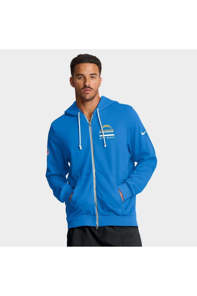 Men's Nike Powder Blue Los Angeles Chargers Sideline Standard Issue Utility Player Dri-FIT Full-Zip Hoodie, Alternate, color, Powder Blue