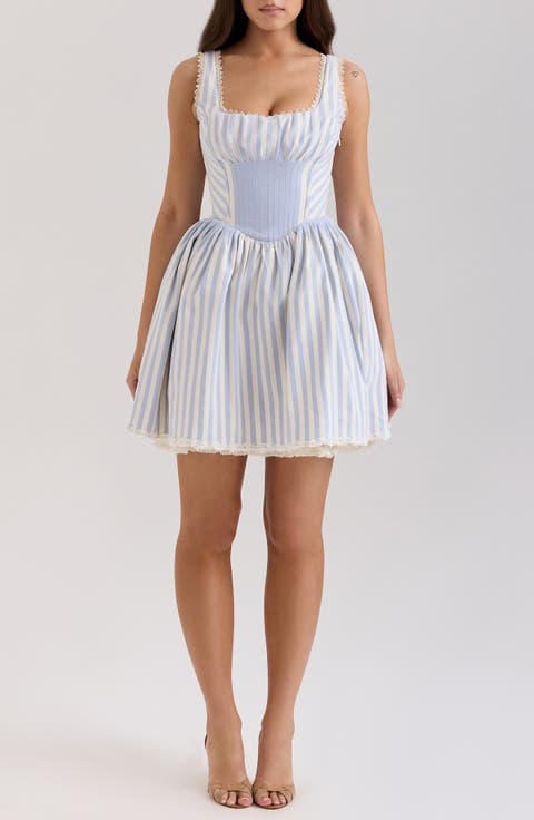 Liesl Stripe Corset Minidress