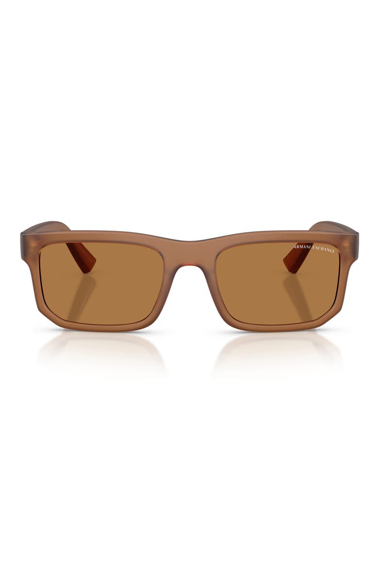 56mm Square Sunglasses, Main, color, MATTE FROSTED BROWN / BRONZE