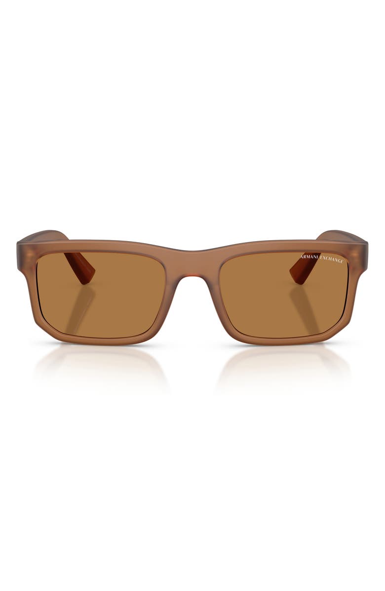 AX Armani Exchange 56mm Square Sunglasses, Main, color, Matte Frosted Brown / Bronze