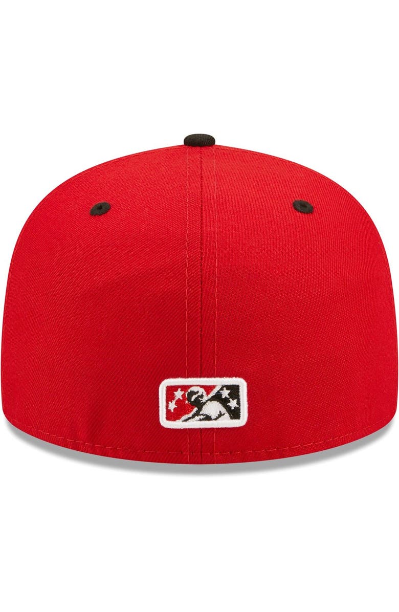 New Era Men's New Era Red Lansing Lugnuts Authentic Collection Team Home 59FIFTY Fitted Hat, Alternate, color, Red
