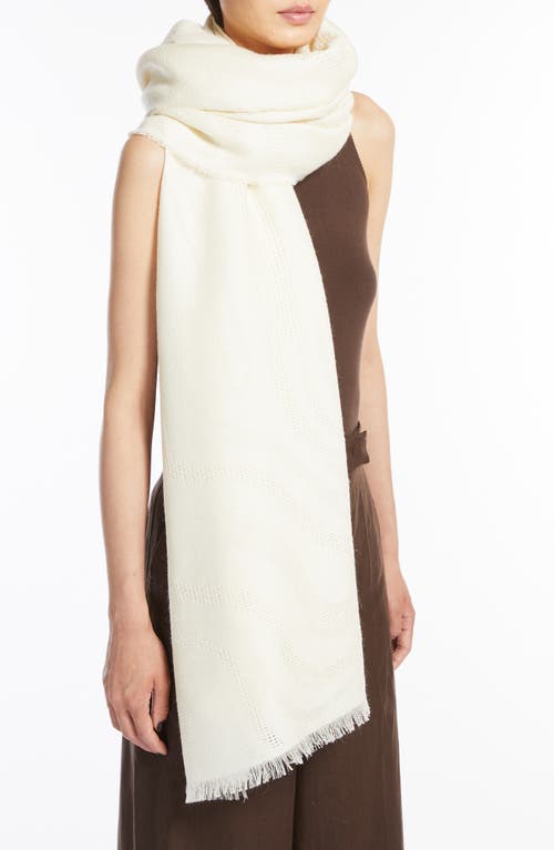 Max Mara Pirania Alpaca & Silk Scarf In White