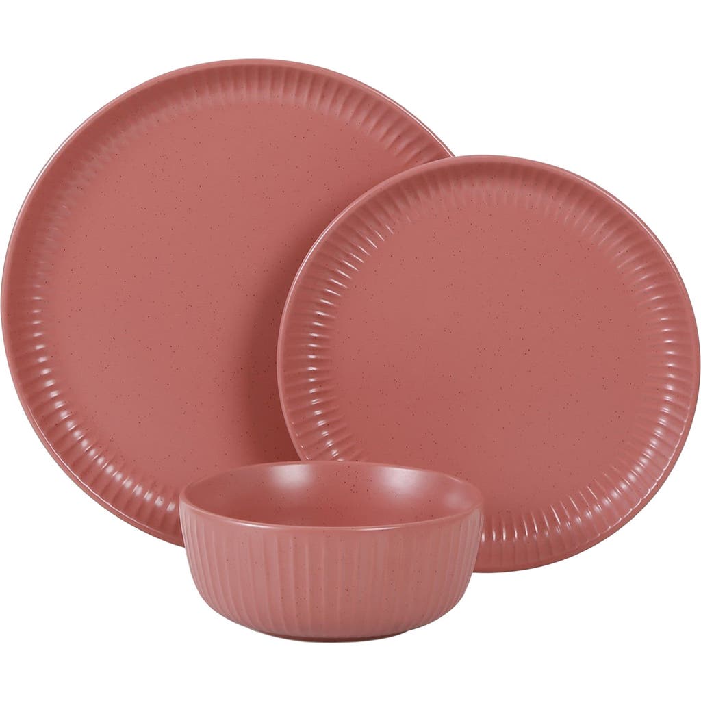 Stone Lain Logan Stoneware 12-piece Dinnerware Set In Burgundy