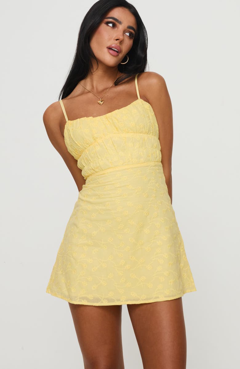 Princess Polly Lucius Floral Embroidered Minidress, Alternate, color, 