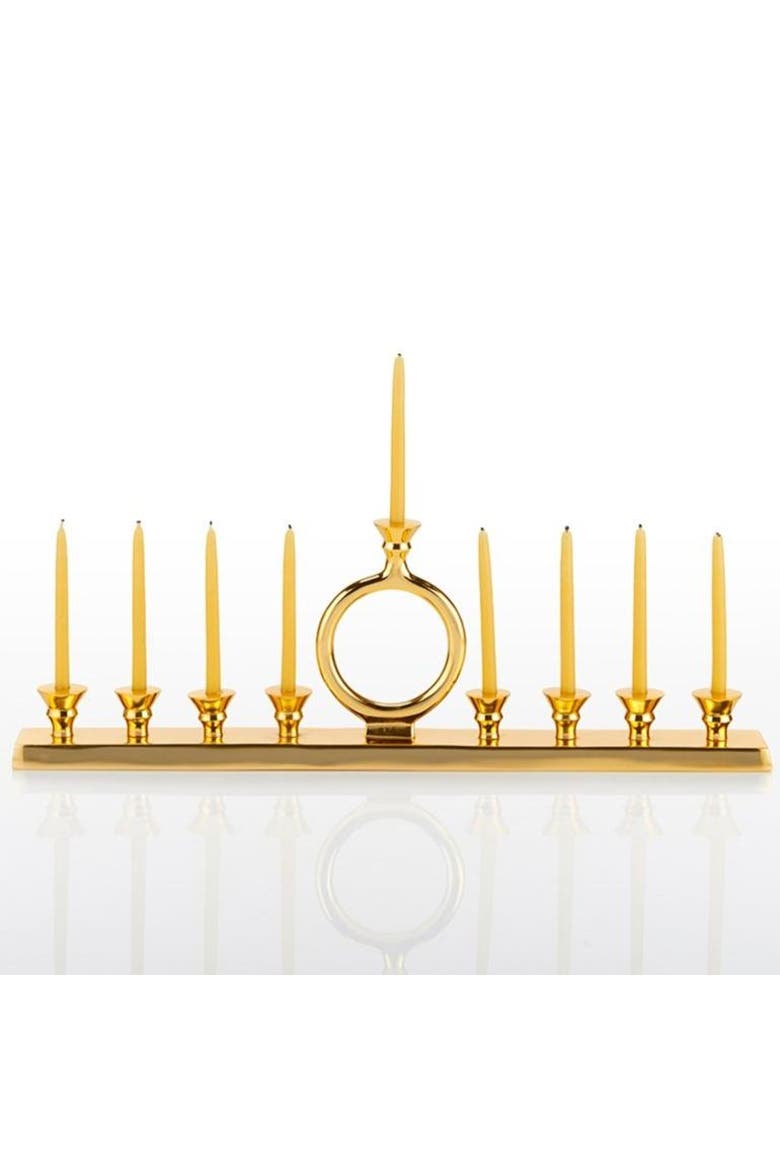 O Menorah Candleholder Gold, Main, color, Gold