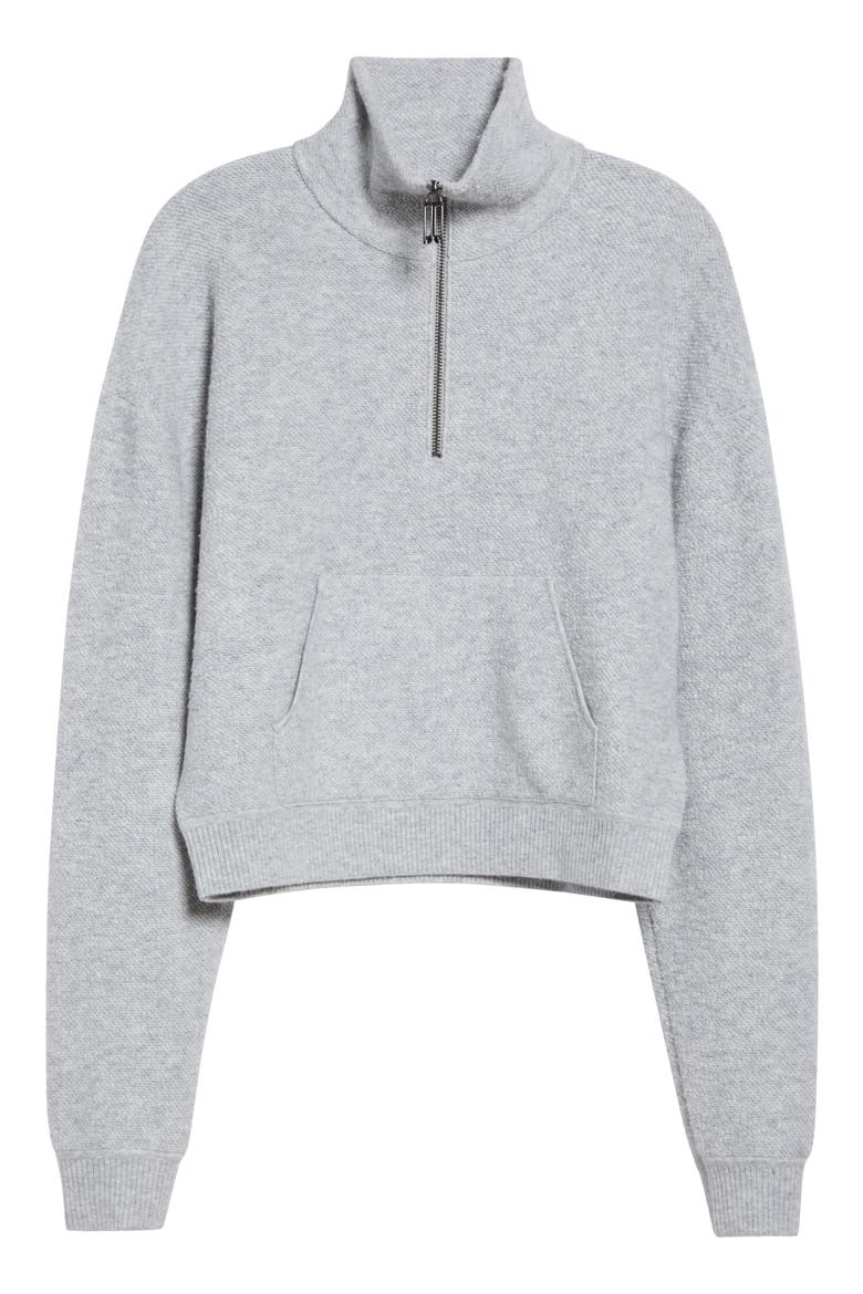 Half Zip Wool & Cashmere Sweater, Main, color, LIGHT GREY MARL
