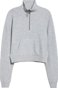 Victoria Beckham Half Zip Wool & Cashmere Sweater