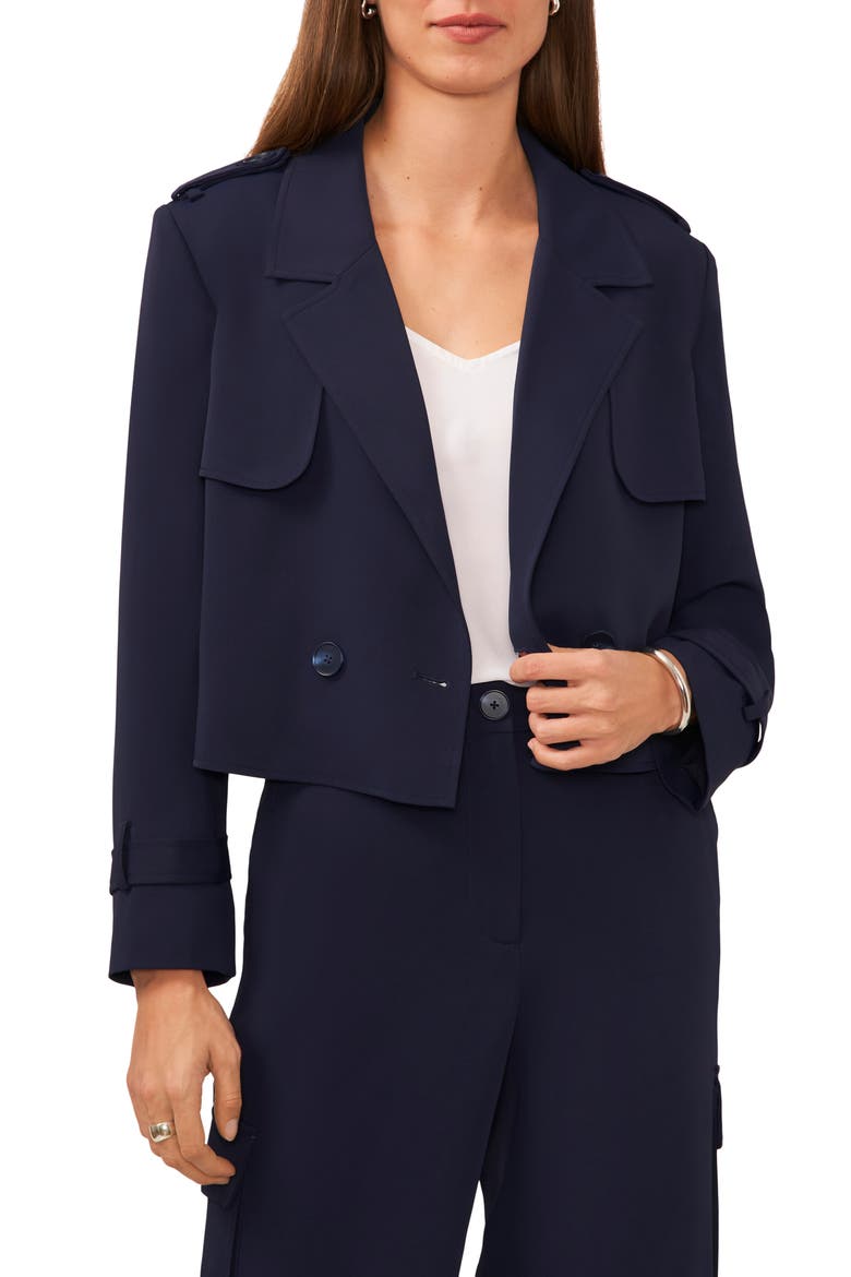 Crop Trench Jacket, Main, color, CLASSIC NAVY