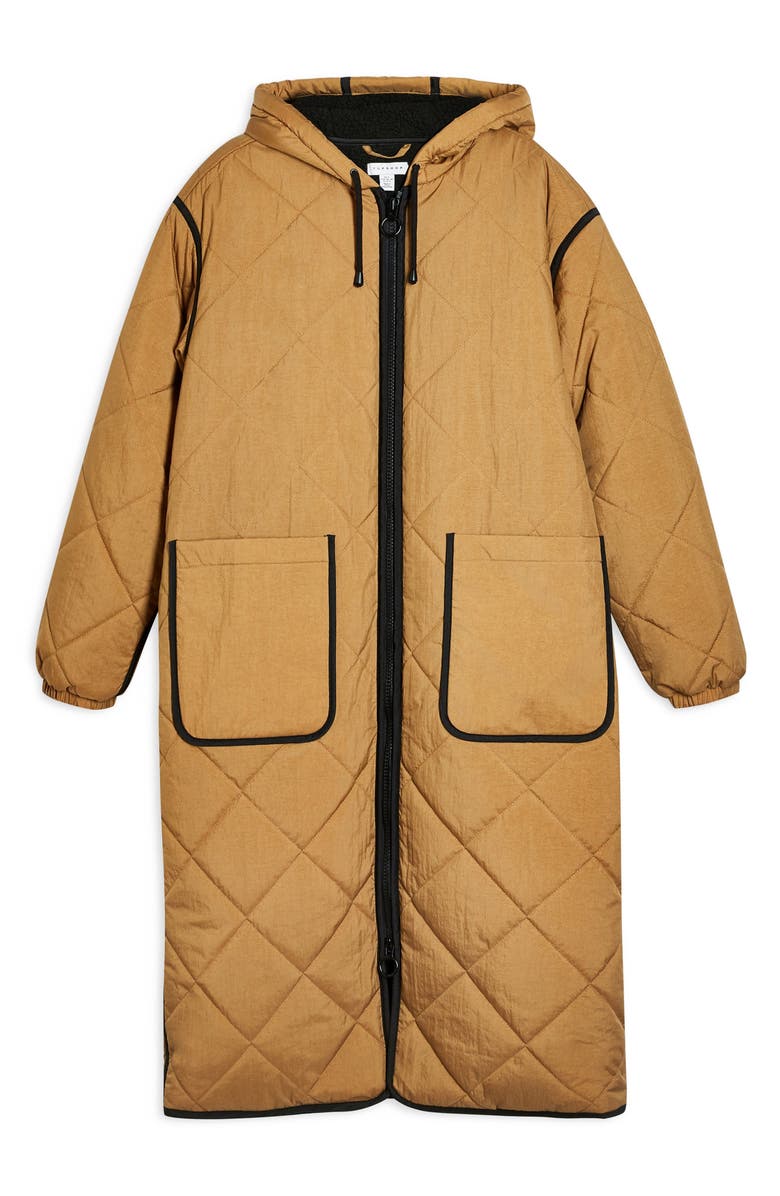 Topshop Jane Hooded Longline Parka, Alternate, color, 