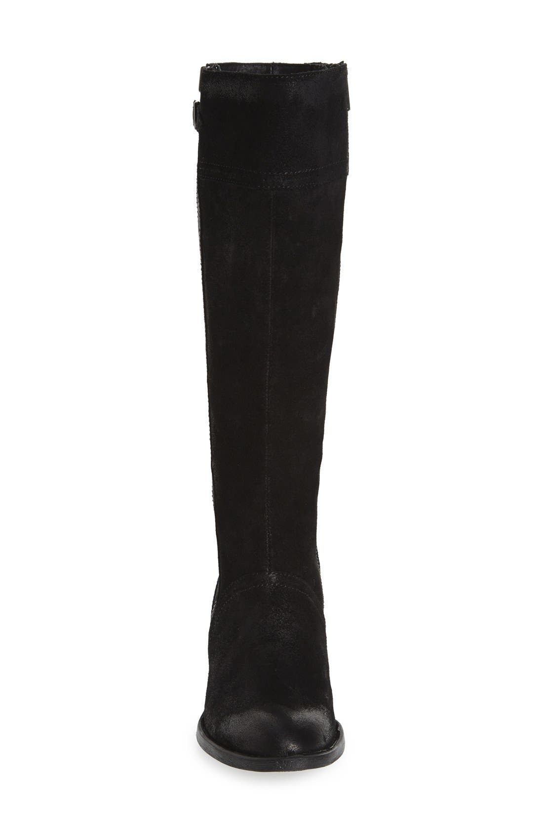 Poly Riding Boot, Alternate, color, BLACK DISTRESSED LEATHER