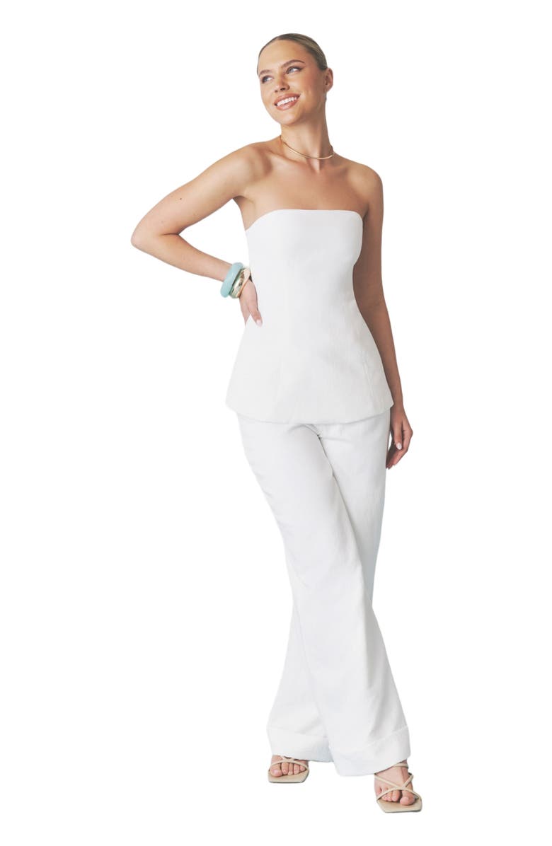 Six Stories Verity Tailored Textured Pants, Main, color, White