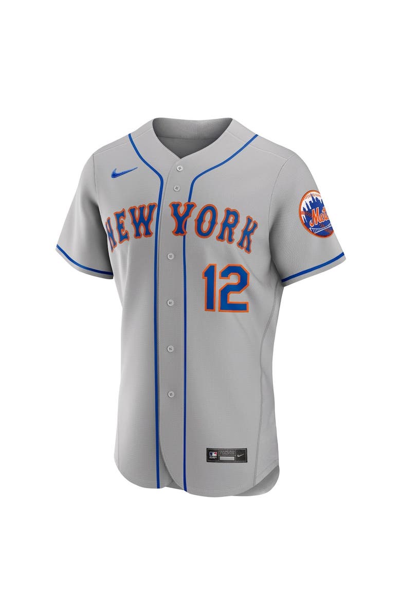 Nike Men's Nike Francisco Lindor Gray New York Mets Road Authentic Player Jersey, Alternate, color, Gray