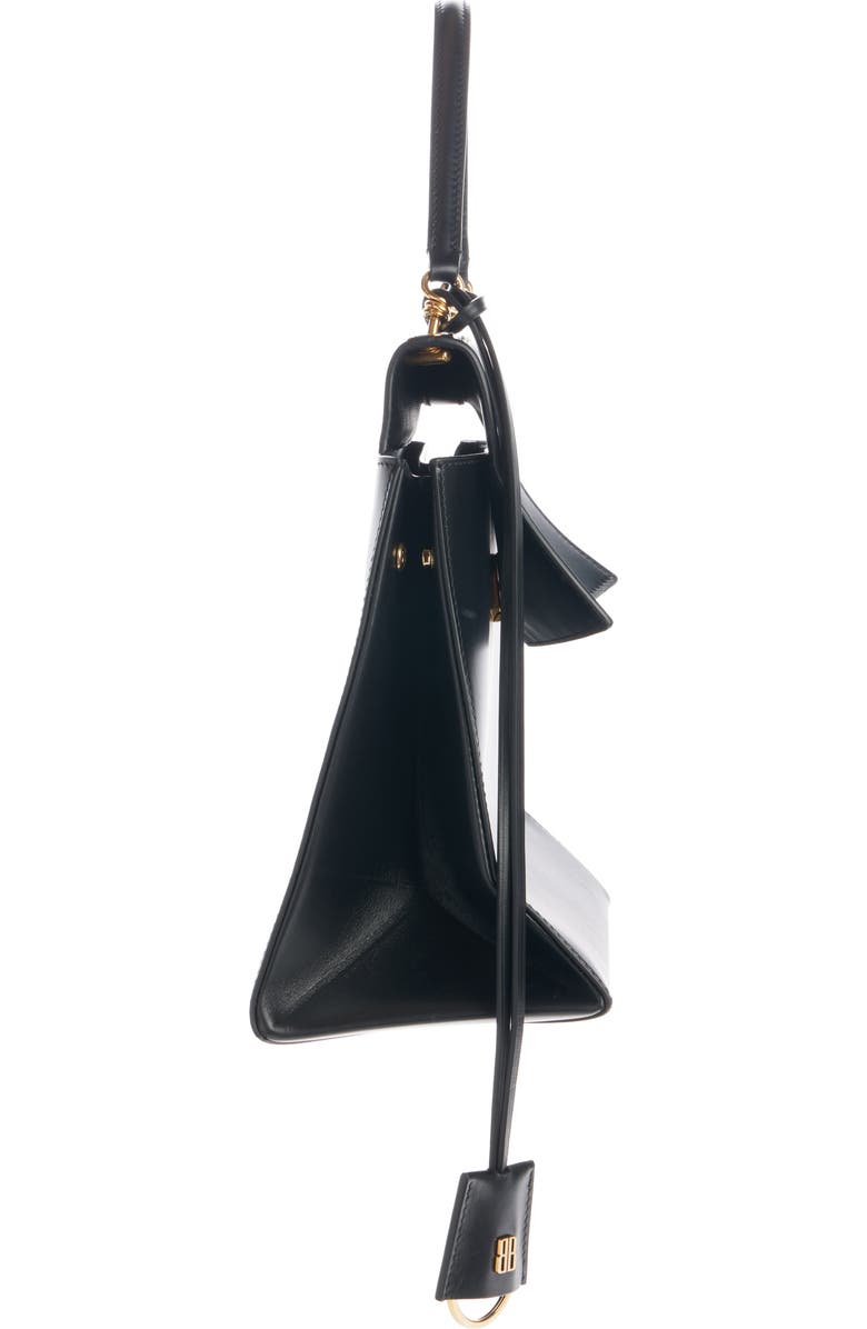 Balenciaga Medium Nano Leather Top Handle Bag, Alternate, color, Black