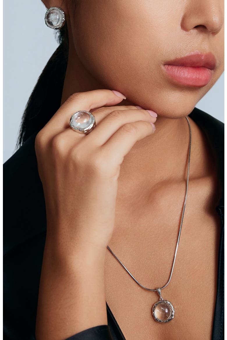 Whispers Ring, Alternate, color, Silver & Crystal Clear