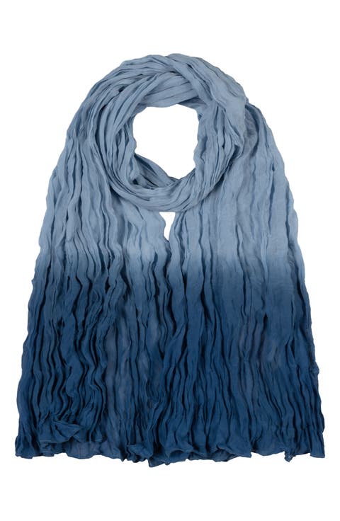 Dip Dye Silk Pleated Scarf