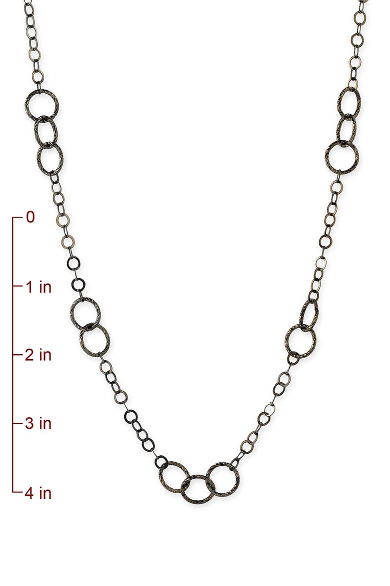 Long Circle Link Necklace, Alternate, color, HEMATITE