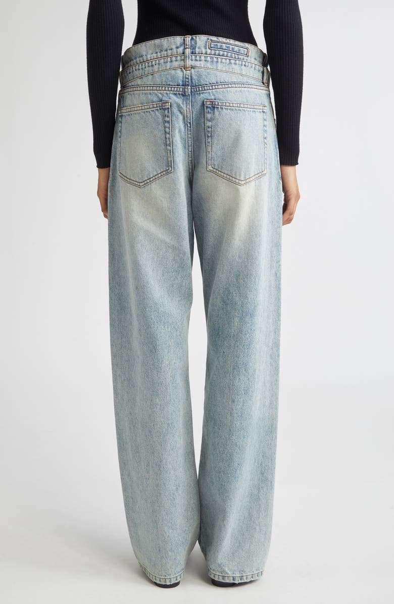 Proenza Schouler Ellsworth Belted Boyfriend Jeans, Alternate, color, Light Wash