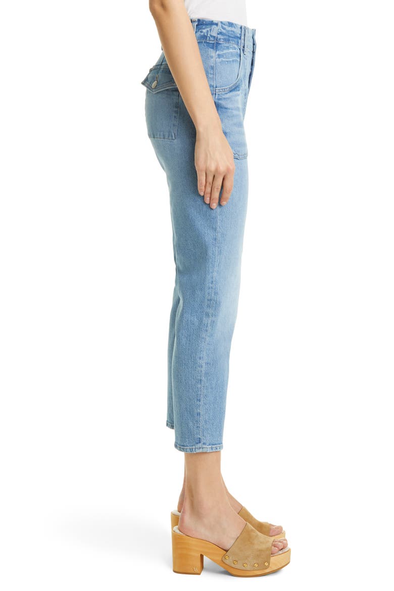 Arya Exposed Button Crop Straight Leg Jeans, Alternate, color, NOVA