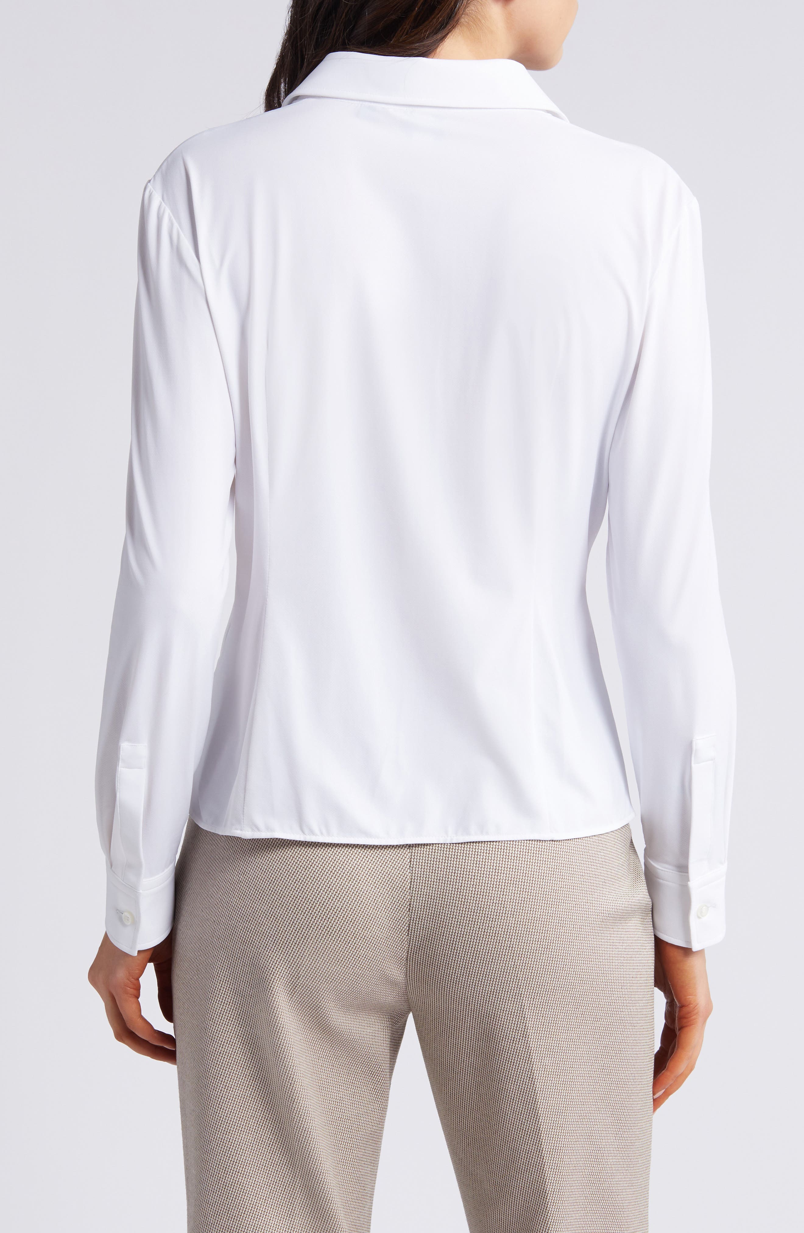 Solid Button-Up Shirt - image 2