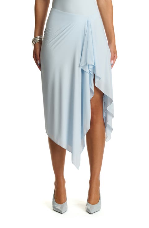 Asymmetric Ruffle Midi Skirt
