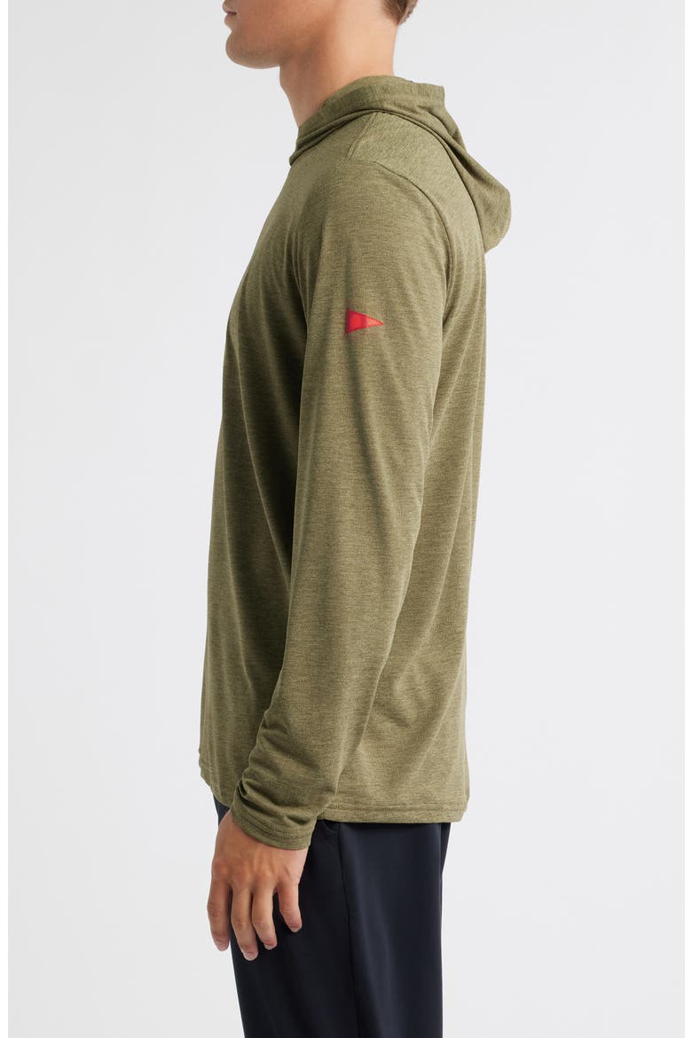 Airtex Long Sleeve Hooded Performance Top, Alternate, color, HEATHER BURNT OLIVE