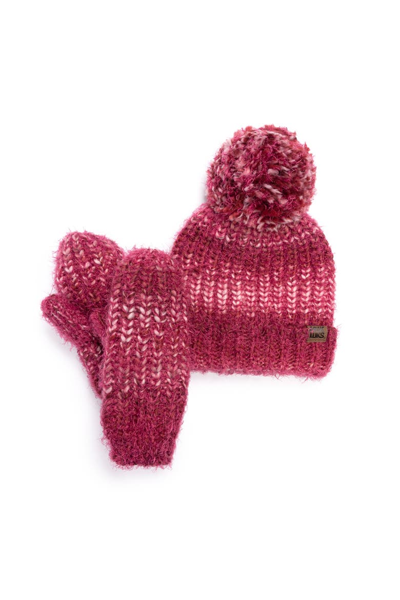 Women's Chunky Space Dye Eyelash Knit Beanie, Alternate, color, Berry Multi