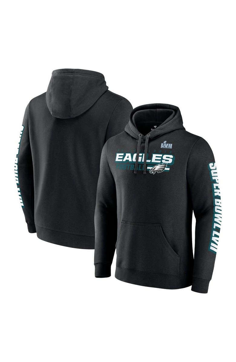FANATICS Men's Fanatics Branded Black Philadelphia Eagles Super Bowl LVII Star Trail Pullover Hoodie, Main, color, 