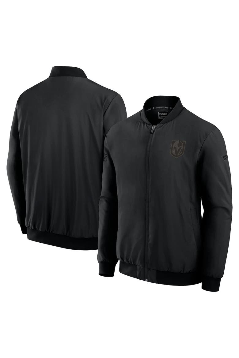 Men's Fanatics Black Vegas Golden Knights Authentic Pro Road Lightweight Full-Zip Bomber Jacket, Alternate, color, Black