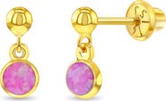 In Season Jewelry 14k Opal Dangle Girl Earrings