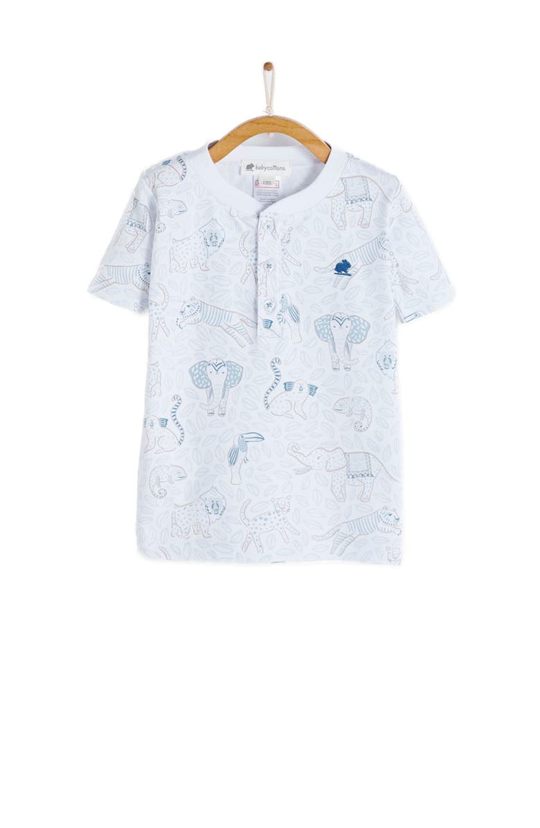 Babycottons Premium Peruvian Pima Cotton Manji Short Tee & Short Pajama Set for Little Kid, Alternate, color, Full Print