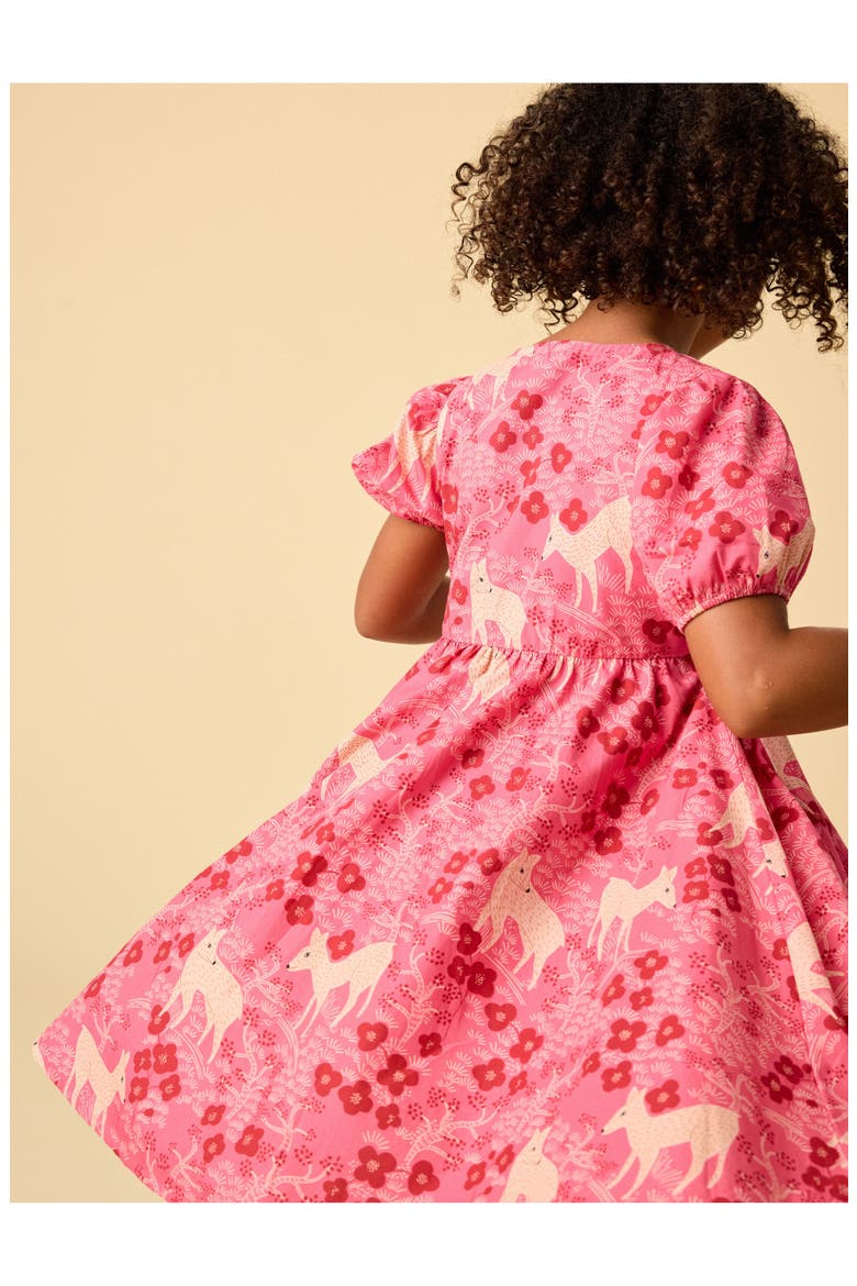 Tie Wrap Neck Dress, Alternate, color, Wandering Deer Floral