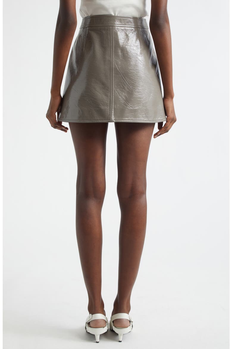 Re-Edition Vinyl Miniskirt, Alternate, color, LIGHT MOCHA