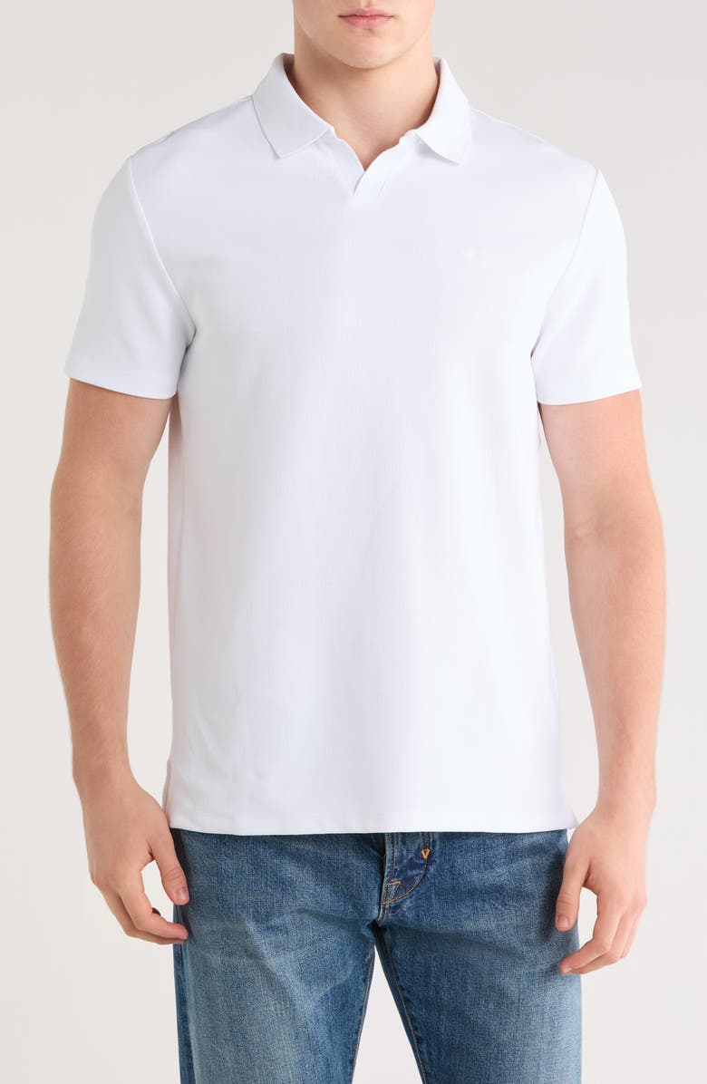 Calvin Klein Micro Waffle Johnny Collar Top, Main, color,